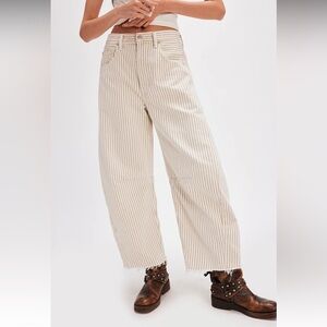 Citizens Of Humanity Cream Striped Wide Leg Jeans
